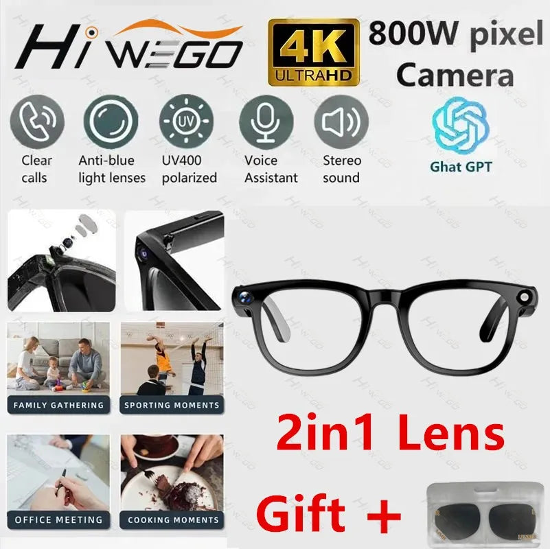 Smart 4K AI Glasses