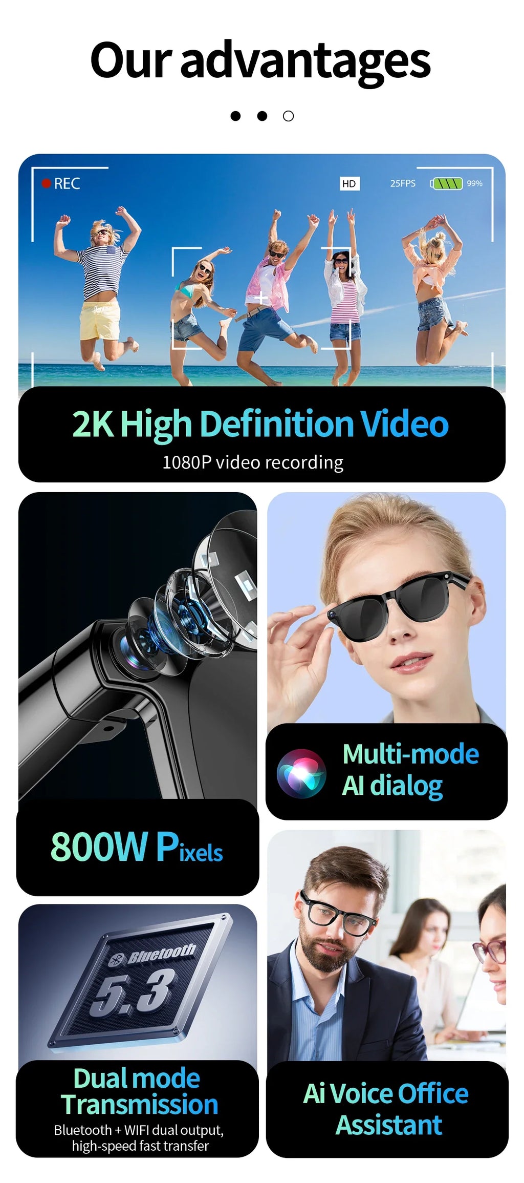 Smart 4K AI Glasses