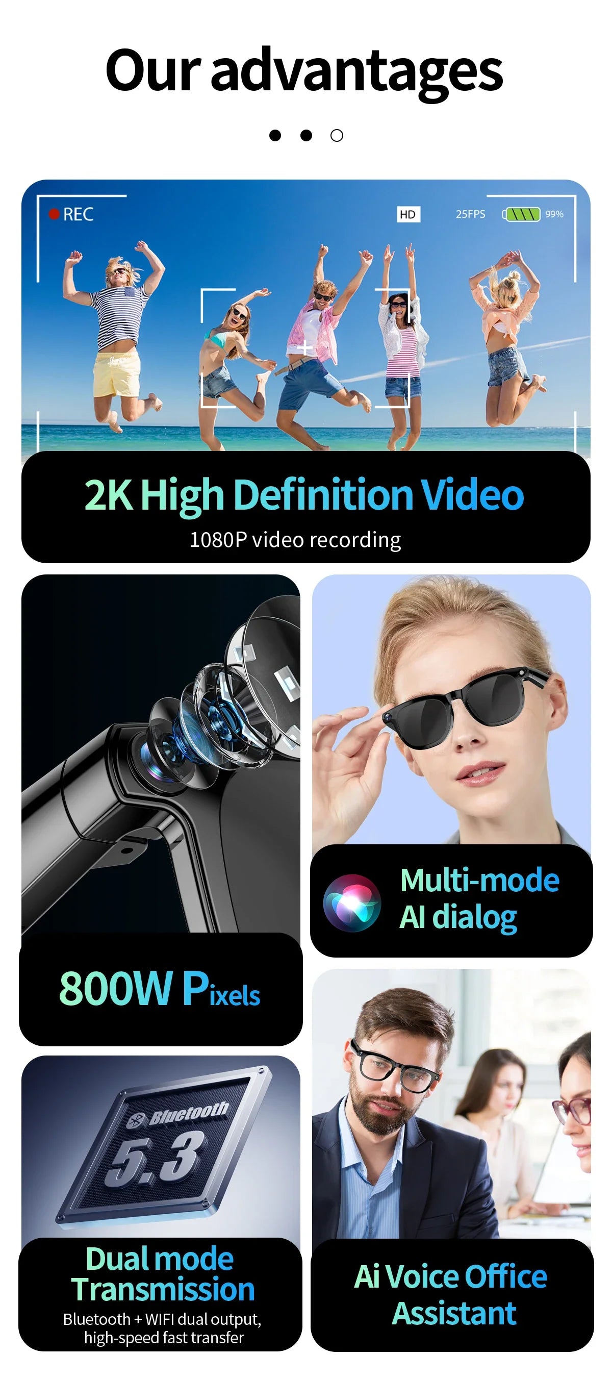 Smart 4K AI Glasses